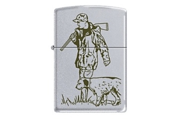 Zapalniczka ZIPPO Myśliwy z psem, Satin Chrome