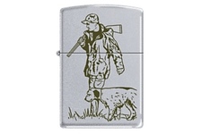 Zapalniczka ZIPPO Myśliwy z psem, Satin Chrome
