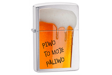 Zapalniczka ZIPPO Piwo to moje paliwo, Brushed Chrome