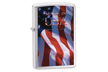 Zapalniczka ZIPPO Made in USA Flag, Brushed Chrome