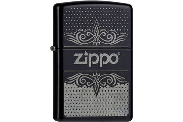Zapalniczka ZIPPO Logo Pattern Classic, Black Matte