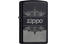 Zapalniczka ZIPPO Logo Pattern Classic, Black Matte