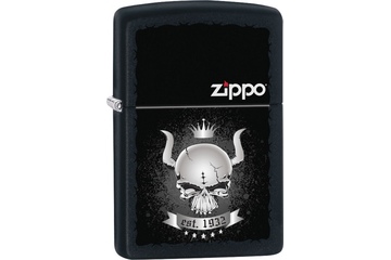 ZapalZapalniczka ZIPPO Skull Crown Classic, Black Matte